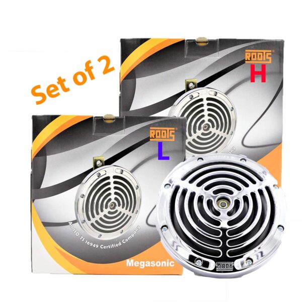 Roots Megasonic High and Low Tone Horn (12V) for Passenger Car